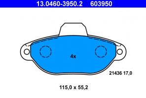 ATE 13.0460-3950.2 - Brzdové platničky -
