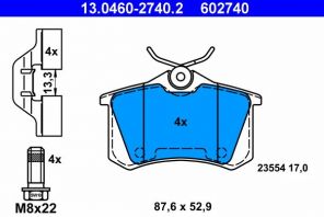 ATE 13.0460-2740.2 - Brzdové platničky -