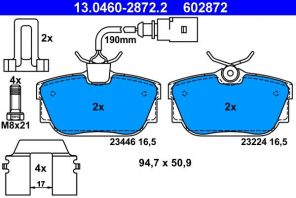 ATE 13.0460-2872.2 - Brzdové platničky -