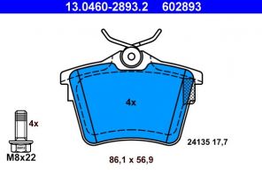 ATE 13.0460-2893.2 - Brzdové platničky -