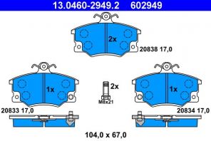 ATE 13.0460-2949.2 - Brzdové platničky -