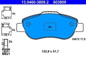 ATE 13.0460-3809.2 - Brzdové platničky -