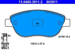 ATE 13.0460-3811.2 - Brzdové platničky -