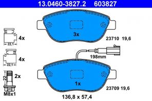 ATE 13.0460-3827.2 - Brzdové platničky -