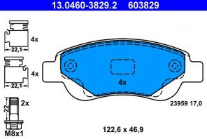 ATE 13.0460-3829.2 - Brzdové platničky -