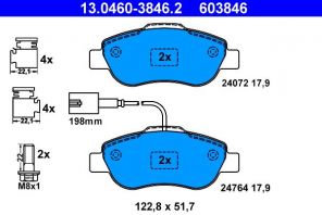 ATE 13.0460-3846.2 - Brzdové platničky -