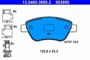ATE 13.0460-3850.2 - Brzdové platničky -