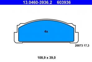 ATE 13.0460-3936.2 - Brzdové platničky -