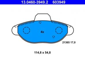 ATE 13.0460-3949.2 - Brzdové platničky -
