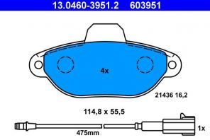 ATE 13.0460-3951.2 - Brzdové platničky -