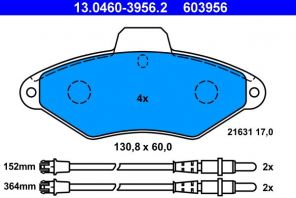 ATE 13.0460-3956.2 - Brzdové platničky -