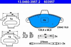 ATE 13.0460-3957.2 - Brzdové platničky -