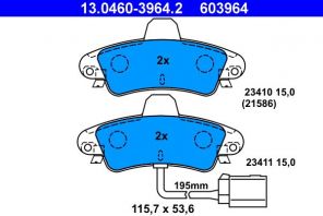 ATE 13.0460-3964.2 - Brzdové platničky -