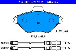 ATE 13.0460-3972.2 - Brzdové platničky -