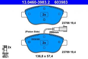 ATE 13.0460-3983.2 - Brzdové platničky -