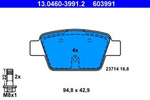ATE 13.0460-3991.2 - Brzdové platničky -