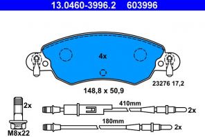 ATE 13.0460-3996.2 - Brzdové platničky -