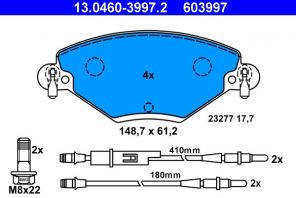 ATE 13.0460-3997.2 - Brzdové platničky -