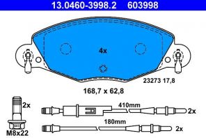 ATE 13.0460-3998.2 - Brzdové platničky -