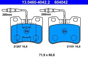 ATE 13.0460-4042.2 - Brzdové platničky -