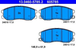ATE 13.0460-5785.2 - Brzdové platničky -