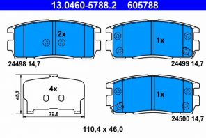 ATE 13.0460-5788.2 - Brzdové platničky -
