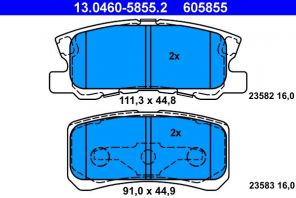 ATE 13.0460-5855.2 - Brzdové platničky -