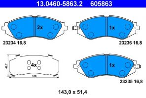 ATE 13.0460-5863.2 - Brzdové platničky -