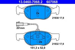 ATE 13.0460-7068.2 - Brzdové platničky -