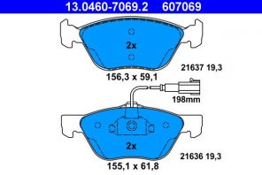 ATE 13.0460-7069.2 - Brzdové platničky -