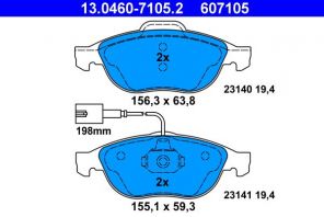 ATE 13.0460-7105.2 - Brzdové platničky -