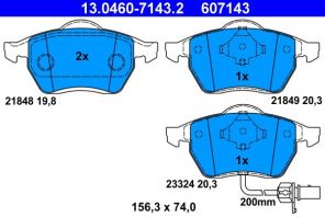 ATE 13.0460-7143.2 - Brzdové platničky -