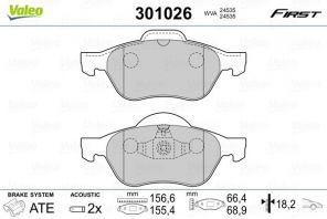 Valeo 301026 - Brzdové platničky -