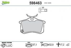 Valeo 598463 - Brzdové platničky -