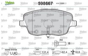 Valeo 598667 - Brzdové platničky -