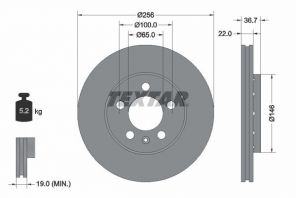 Textar 92082205 - Brzdový kotúč -