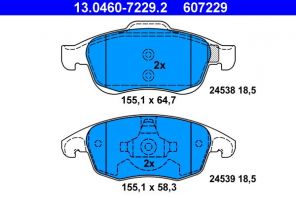 ATE 13.0460-7229.2 - Brzdové platničky -
