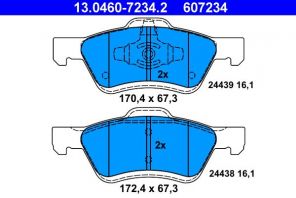 ATE 13.0460-7234.2 - Brzdové platničky -