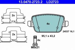 ATE 13.0470-2723.2 - Brzdové platničky -