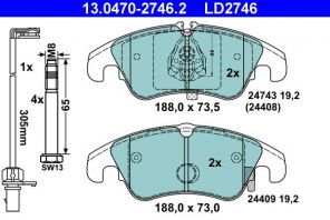 ATE 13.0470-2746.2 - Brzdové platničky -