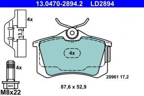 ATE 13.0470-2894.2 - Brzdové platničky -