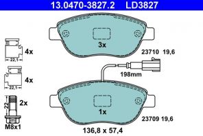 ATE 13.0470-3827.2 - Brzdové platničky -
