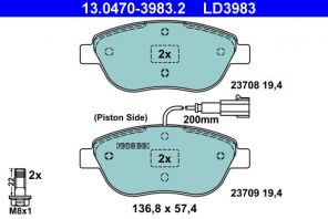 ATE 13.0470-3983.2 - Brzdové platničky -