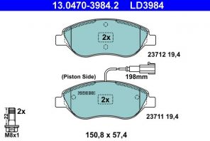 ATE 13.0470-3984.2 - Brzdové platničky -