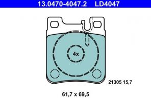 ATE 13.0470-4047.2 - Brzdové platničky -
