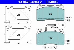ATE 13.0470-4803.2 - Brzdové platničky -