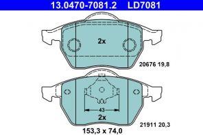 ATE 13.0470-7081.2 - Brzdové platničky -