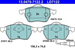 ATE 13.0470-7122.2 - Brzdové platničky -
