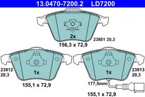 ATE 13.0470-7200.2 - Brzdové platničky -