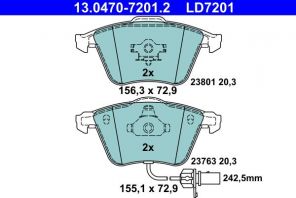 ATE 13.0470-7201.2 - Brzdové platničky -